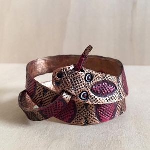 Tooled Leather Snake Wrap-Around Bracelet